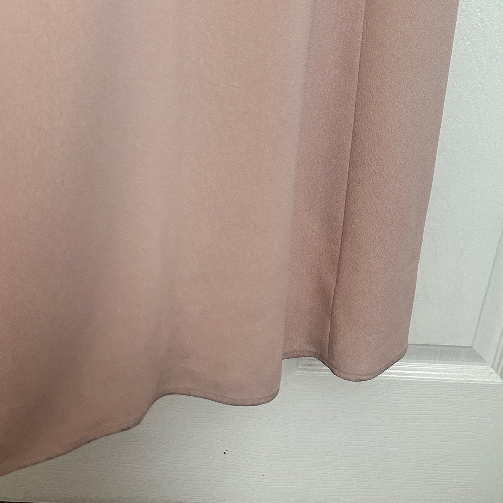 Adrianna Papell Blush Cowl Neck Full Length Slit Formal Dress - Picture 9 of 14